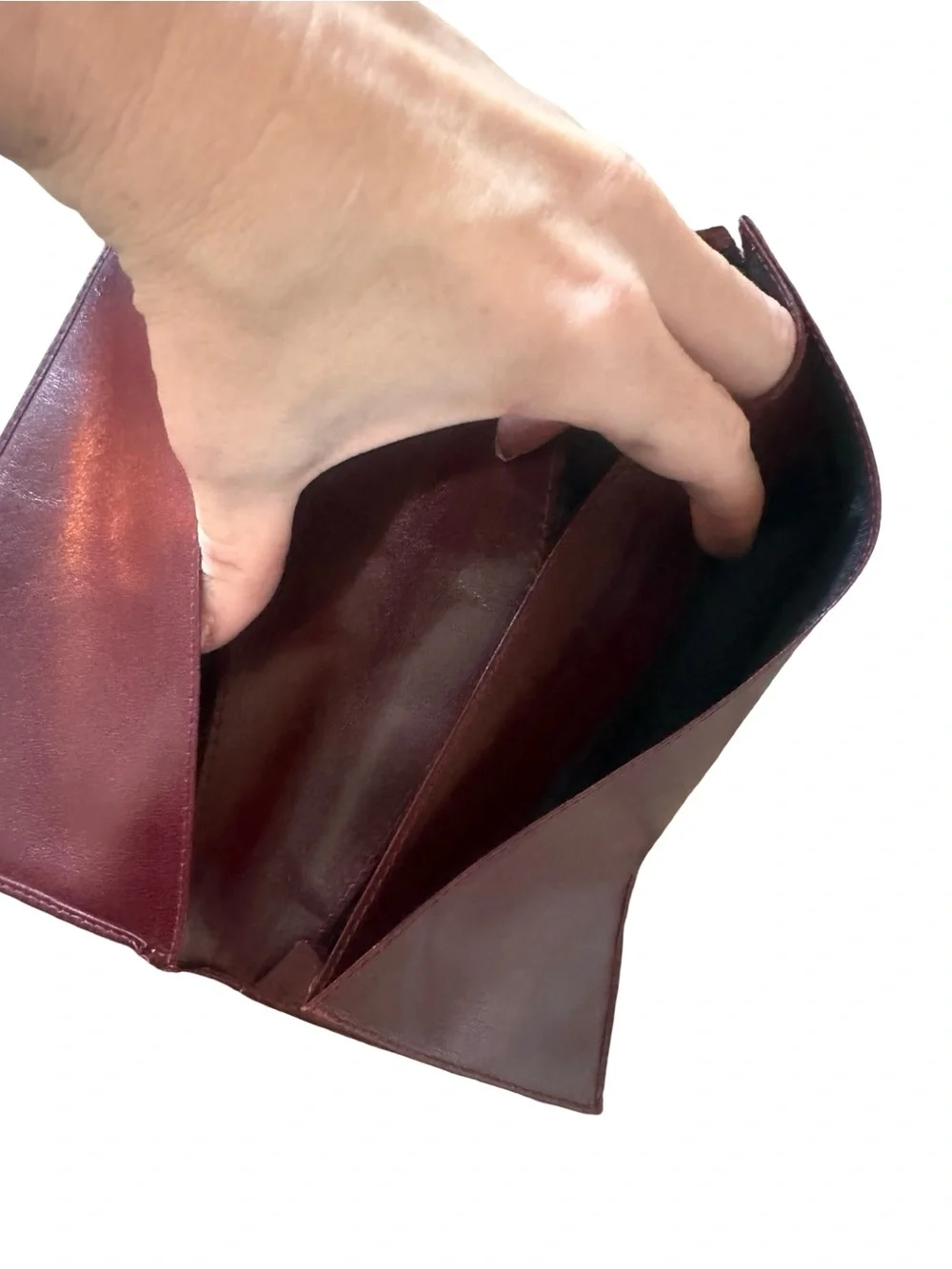 Valentino Men's/Womens  Burgundy Leather Long Wallet